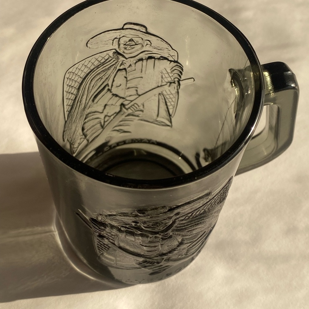 ⭐️ Sale! 1970 Vintage Smokey Glass McDonald's Hamburgler Hockey Mug